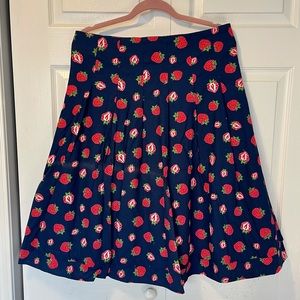 ModCloth Navy Skirt with Strawberries
